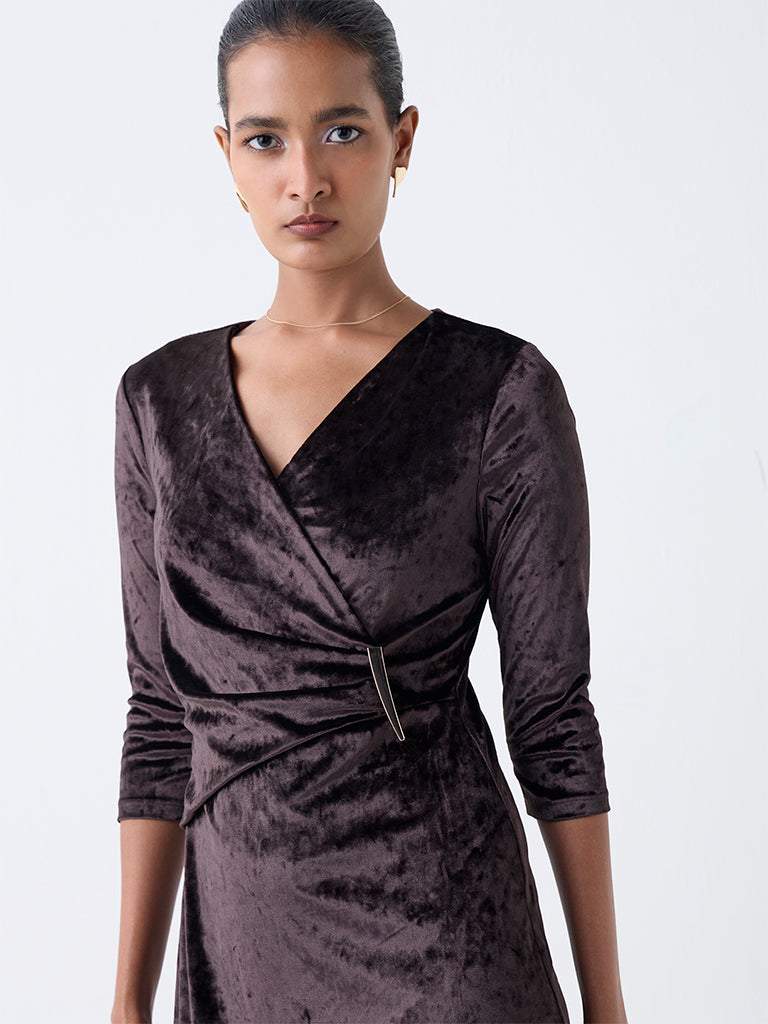 Wardrobe Brown Bodycon Dress