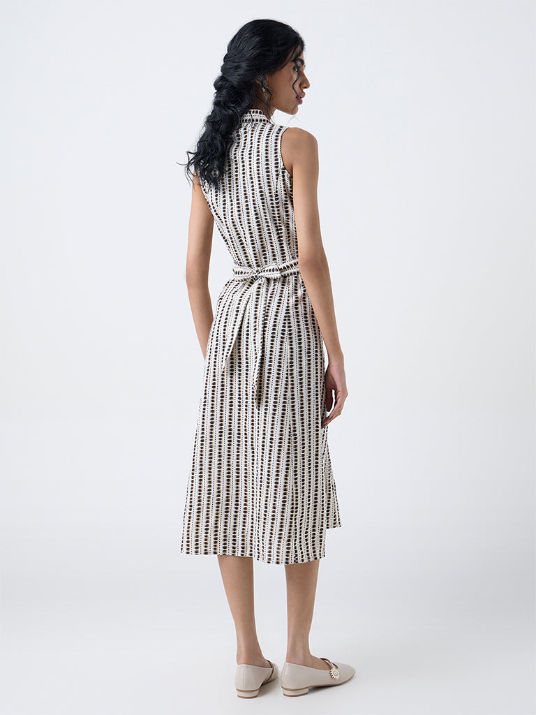 Bombay Paisley Black Cotton-Blend Shirt Dress