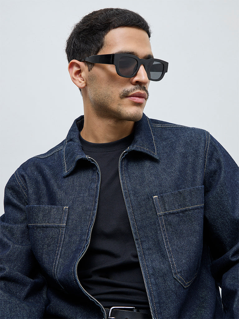 Ascot Blue Relaxed-Fit Denim Jacket
