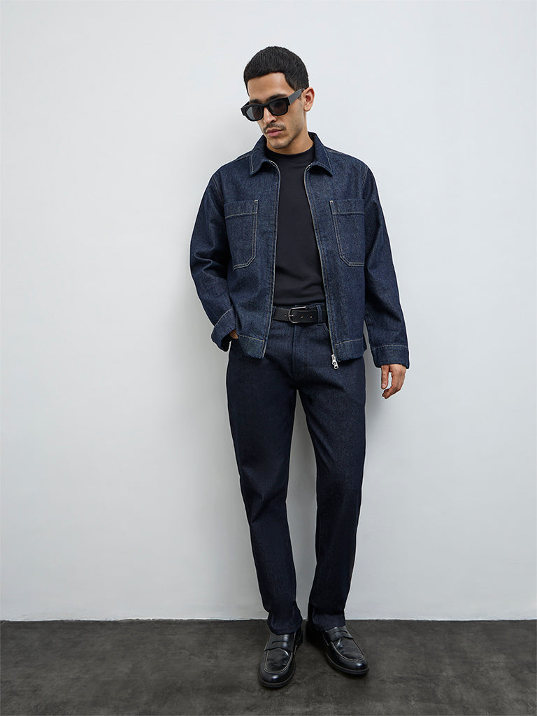 Ascot Blue Relaxed-Fit Denim Jacket