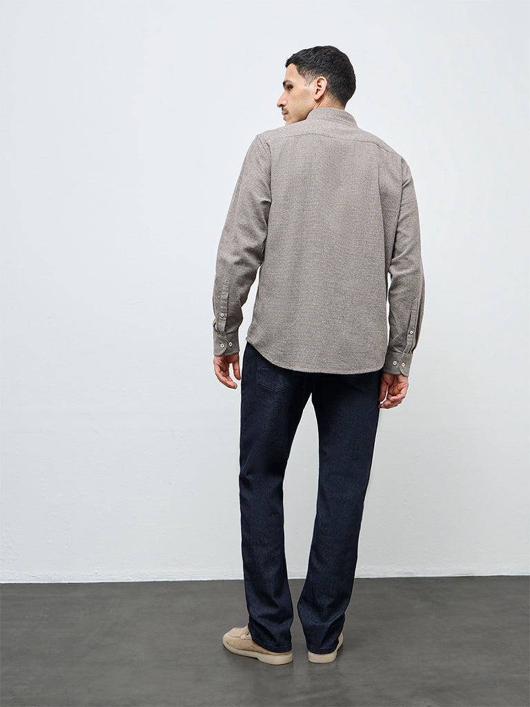 Ascot Dark Blue Relaxed-Fit Mid-Rise Cotton-Blend Jeans