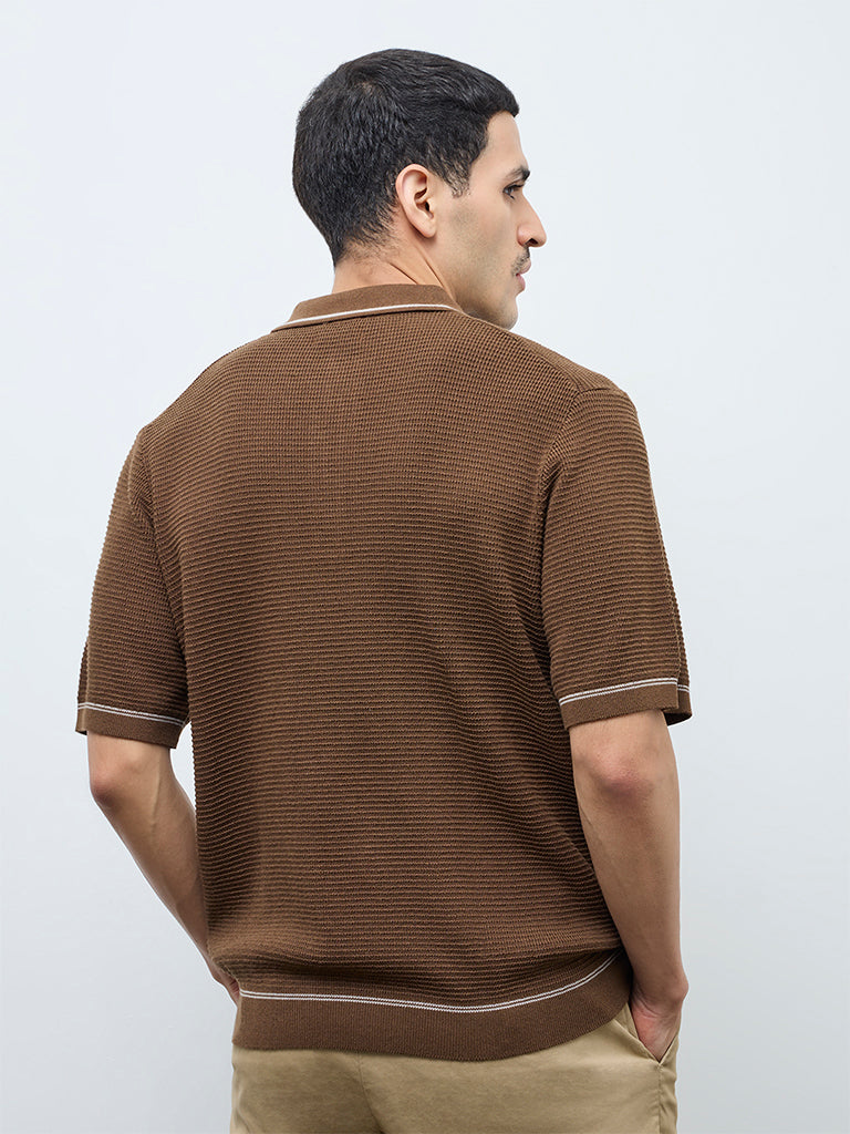 トップス BoTT MARLED KNIT POLO / BROWN BoTTMarled Knit Polo - Apple Butter Store
