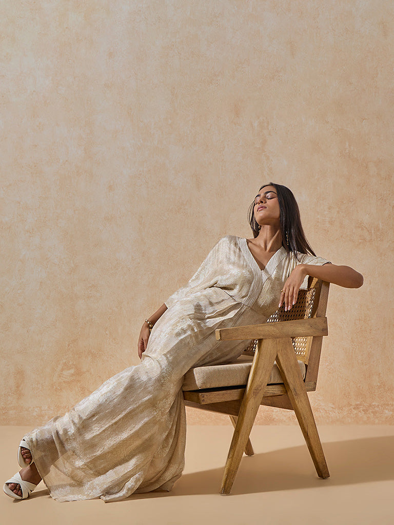 Printed Beige Kaftan