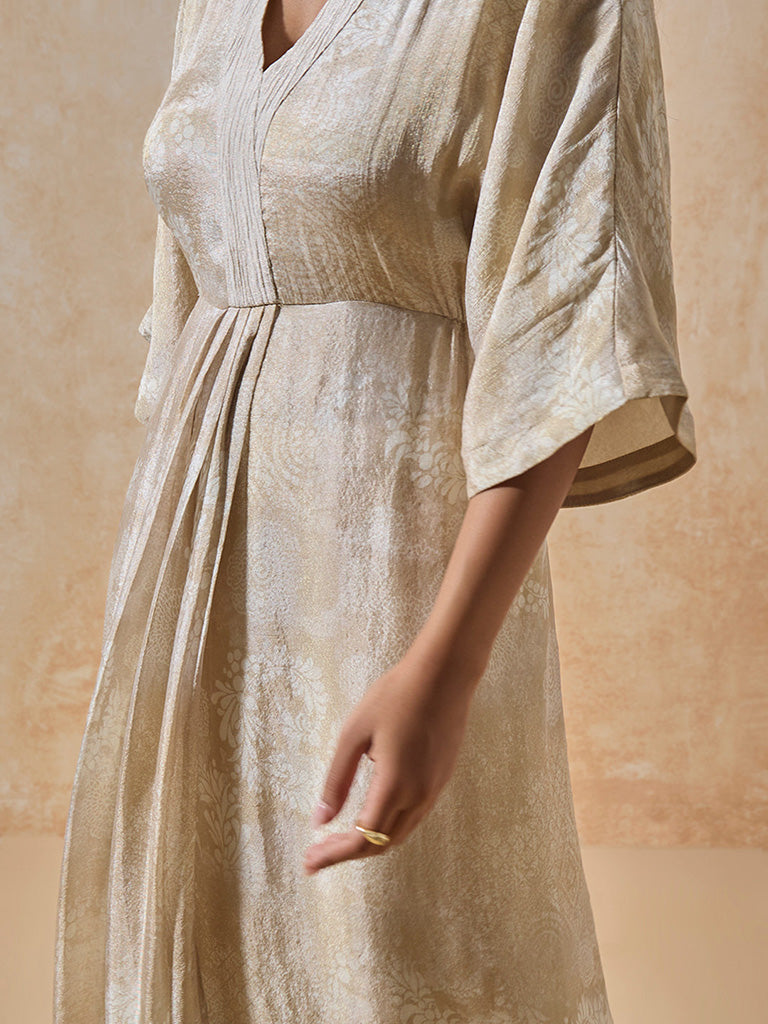 Printed Beige Kaftan