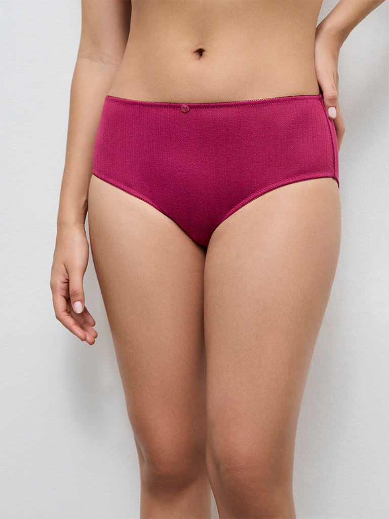 Superstar Plum Textured Hipster Briefs