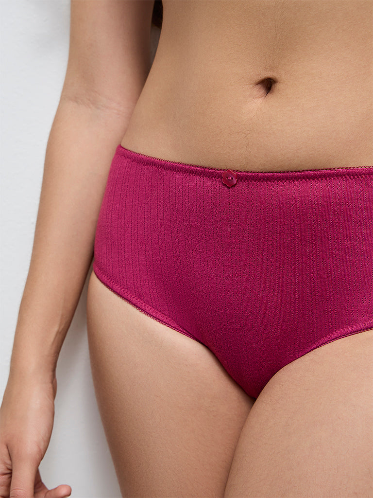 Superstar Plum Textured Hipster Briefs