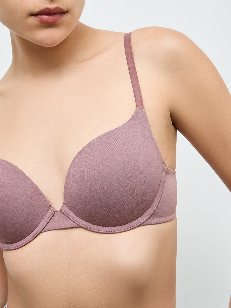Superstar Dusty Pink Under-wired Cotton Push-Up Bra