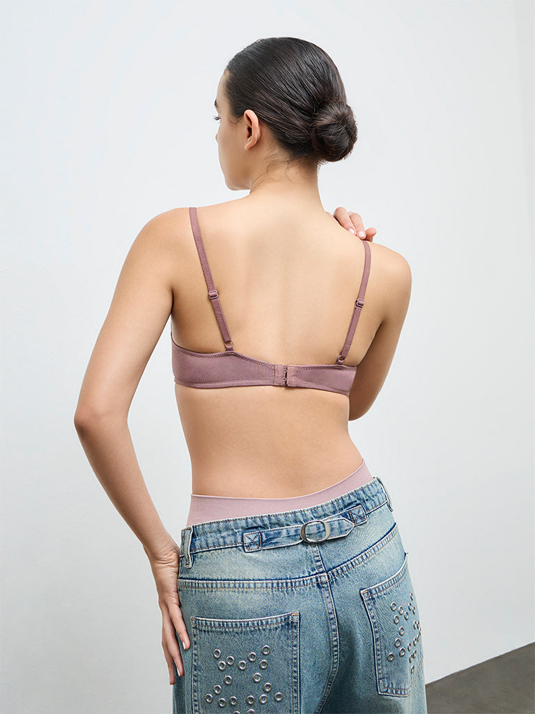 Superstar Dusty Pink Under-wired Cotton Push-Up Bra