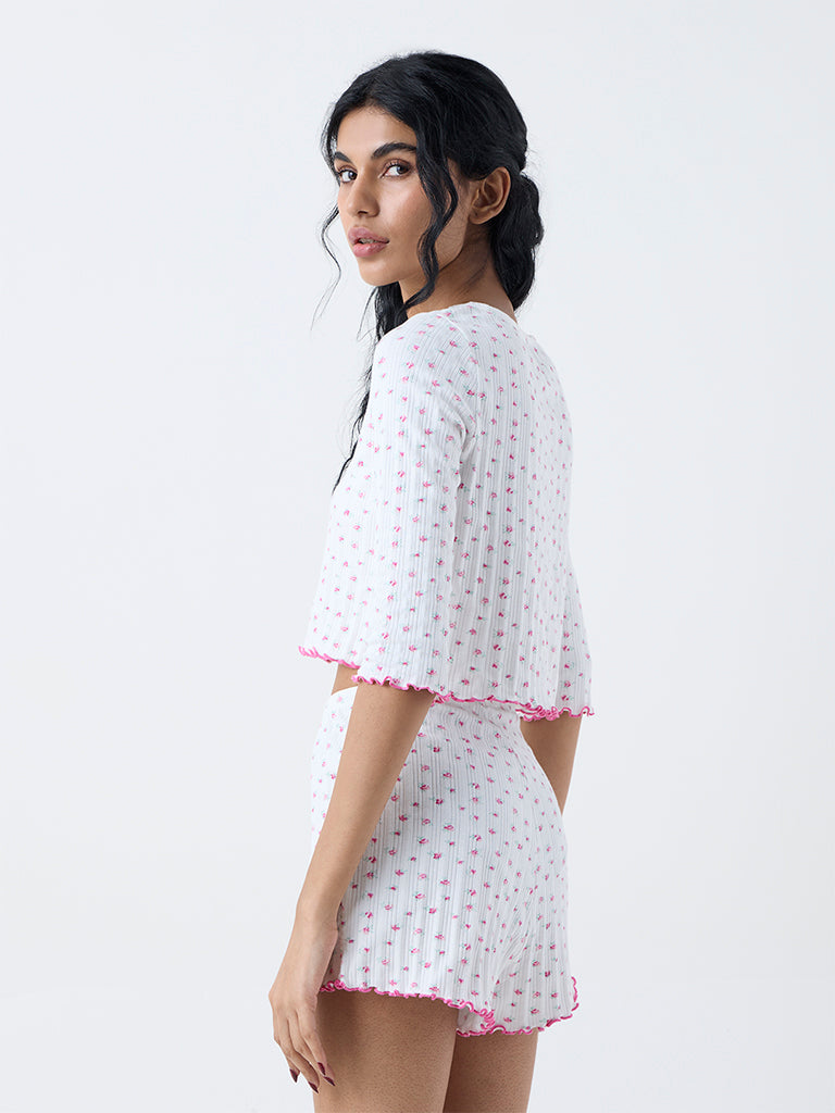 Superstar White Floral Printed Top