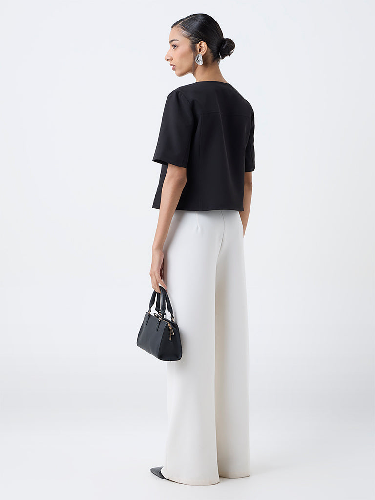 Wardrobe Black Button-Detailed Top