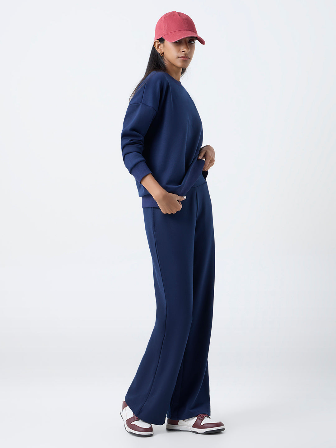Studiofit Navy Solid Sweatshirt