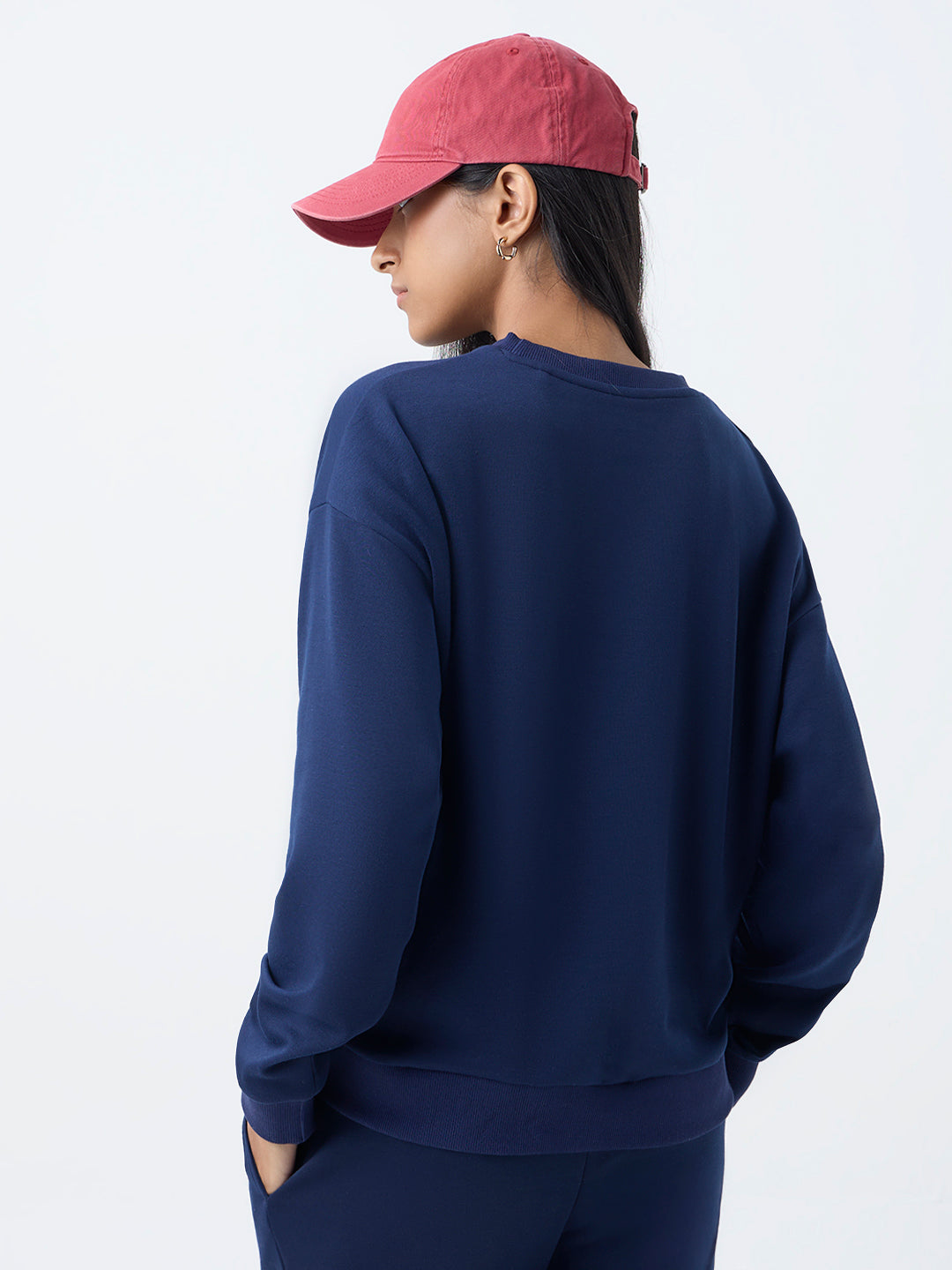 Studiofit Navy Solid Sweatshirt