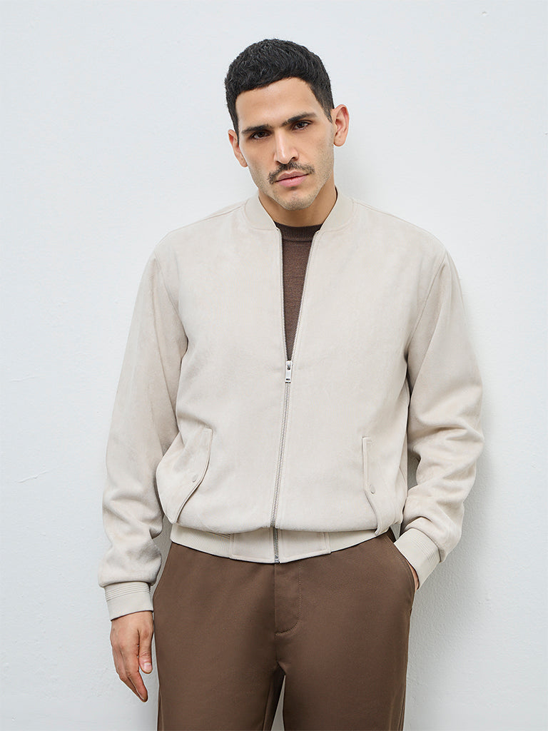 Ascot Beige Relaxed-Fit Suede Jacket