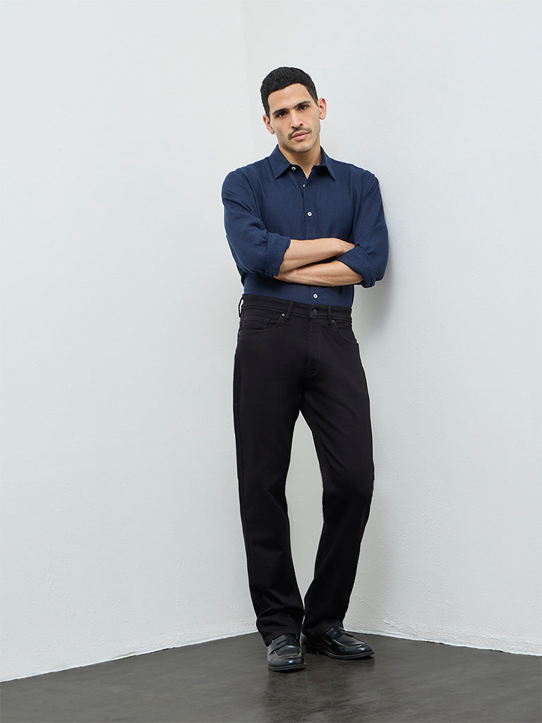 Ascot Black Relaxed-Fit Mid-Rise Jeans