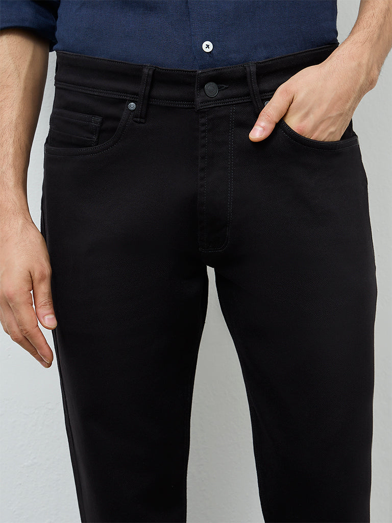 Ascot Black Relaxed-Fit Mid-Rise Jeans