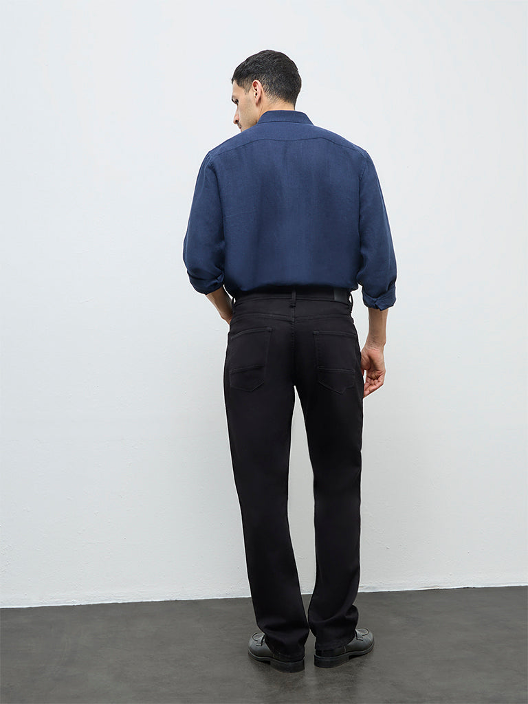 Ascot Black Relaxed-Fit Mid-Rise Jeans