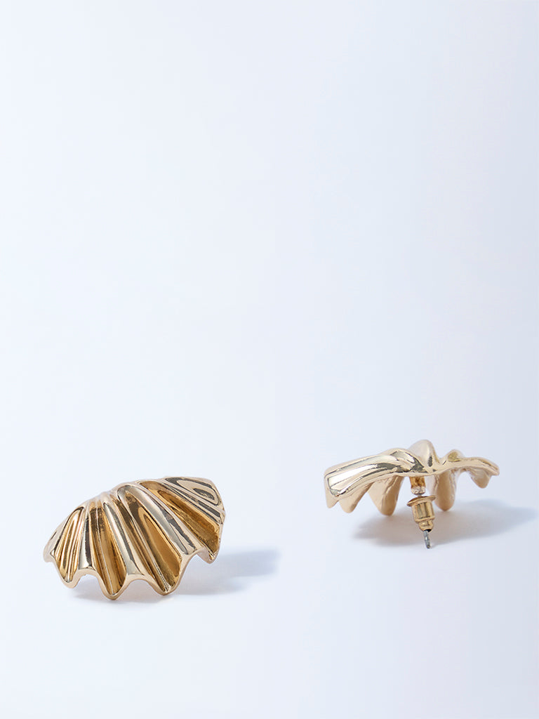 Westside Accessories Gold Wavy Stud Earrings