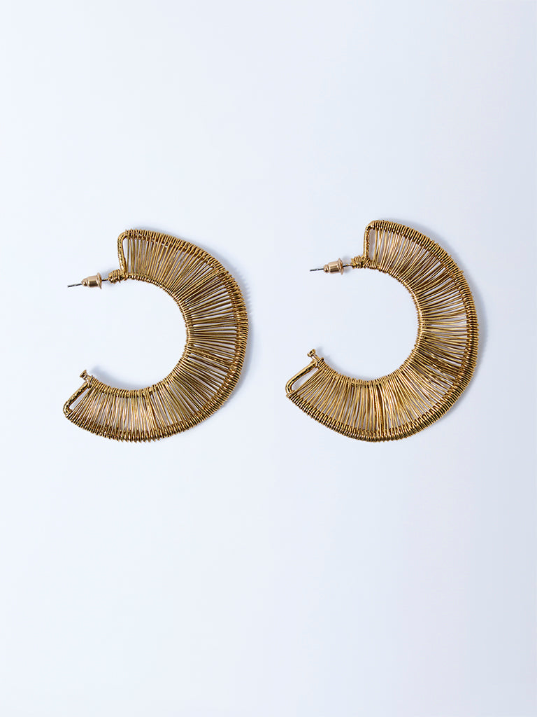 Westside Accessories Gold Brass Wavy Earrings