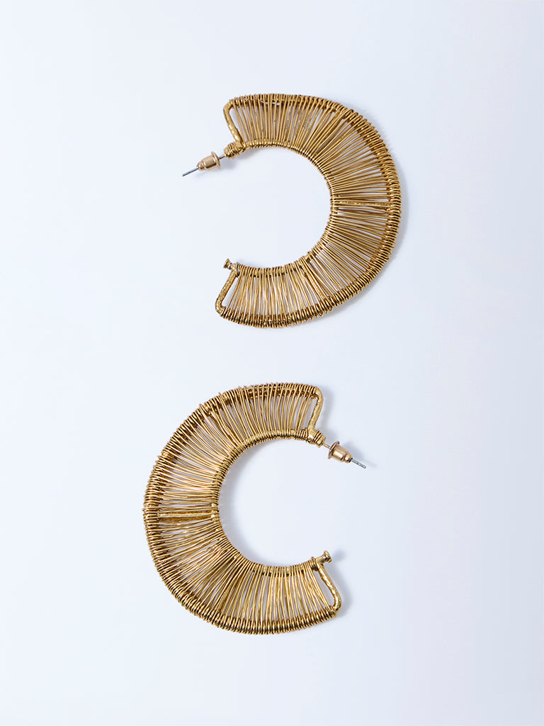 Westside Accessories Gold Brass Wavy Earrings