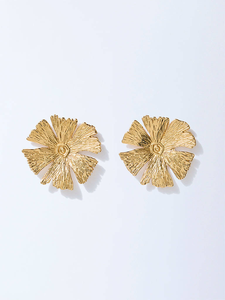 Westside Accessories Gold Floral Stud Earrings