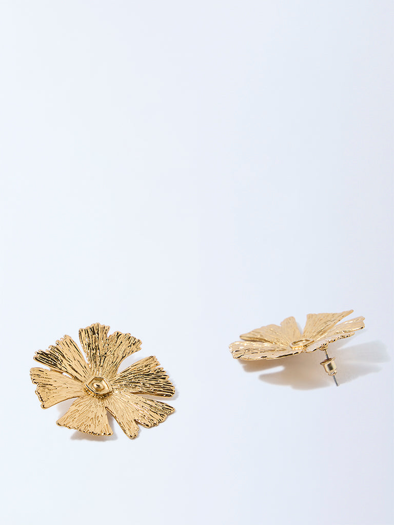Westside Accessories Gold Floral Stud Earrings