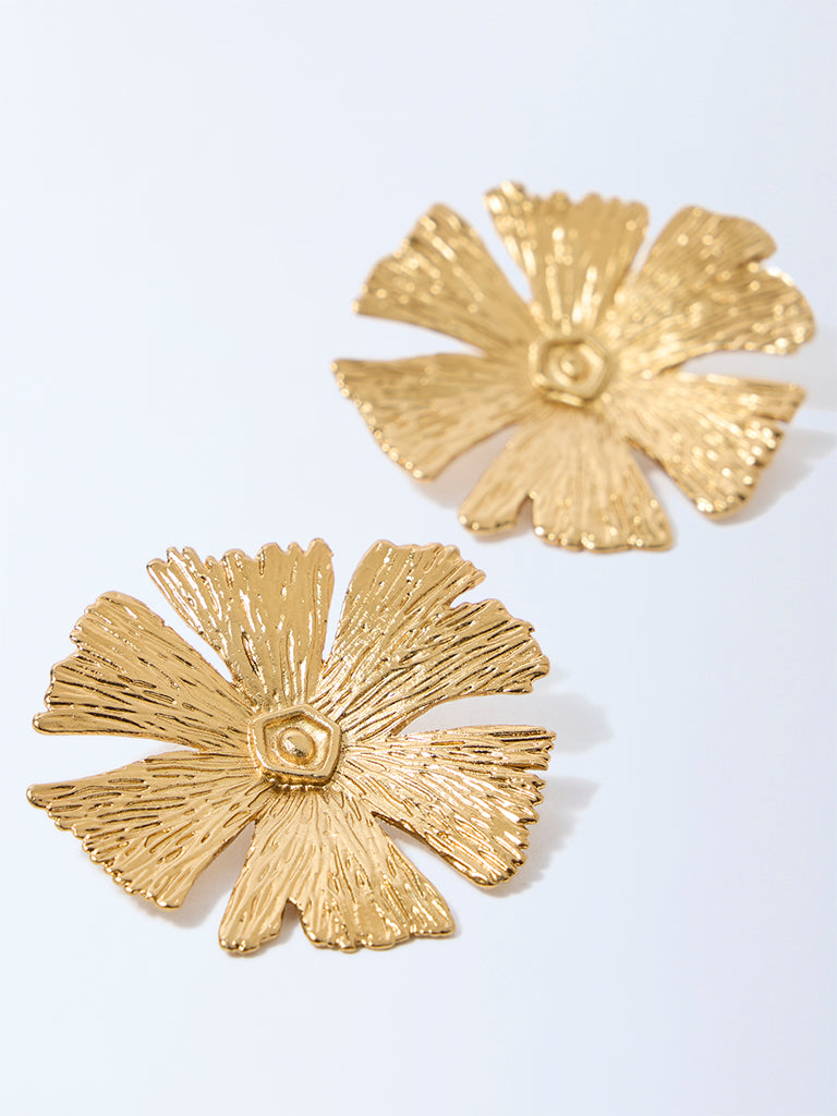 Westside Accessories Gold Floral Stud Earrings