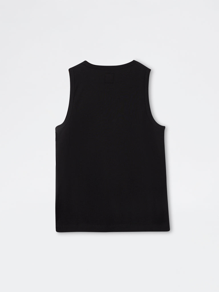 Nuon Black Ribbed Slim-Fit Cotton-Blend T-Shirt