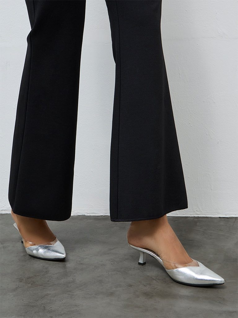 Vark Black Flared Cotton Pants