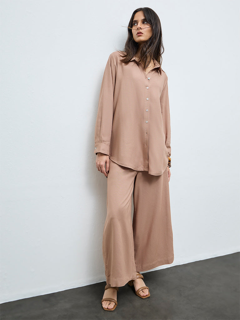 Zuba Brown Solid Palazzos