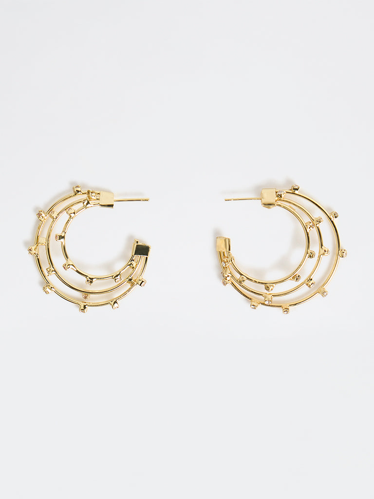 Westside Accessories Gold Layered Hoop Earrings