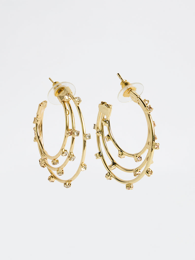 Westside Accessories Gold Layered Hoop Earrings