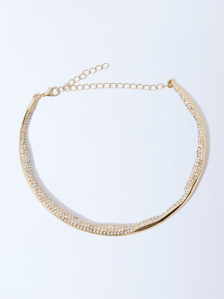 Westside Accessories Gold Studded Statement Choker Necklace