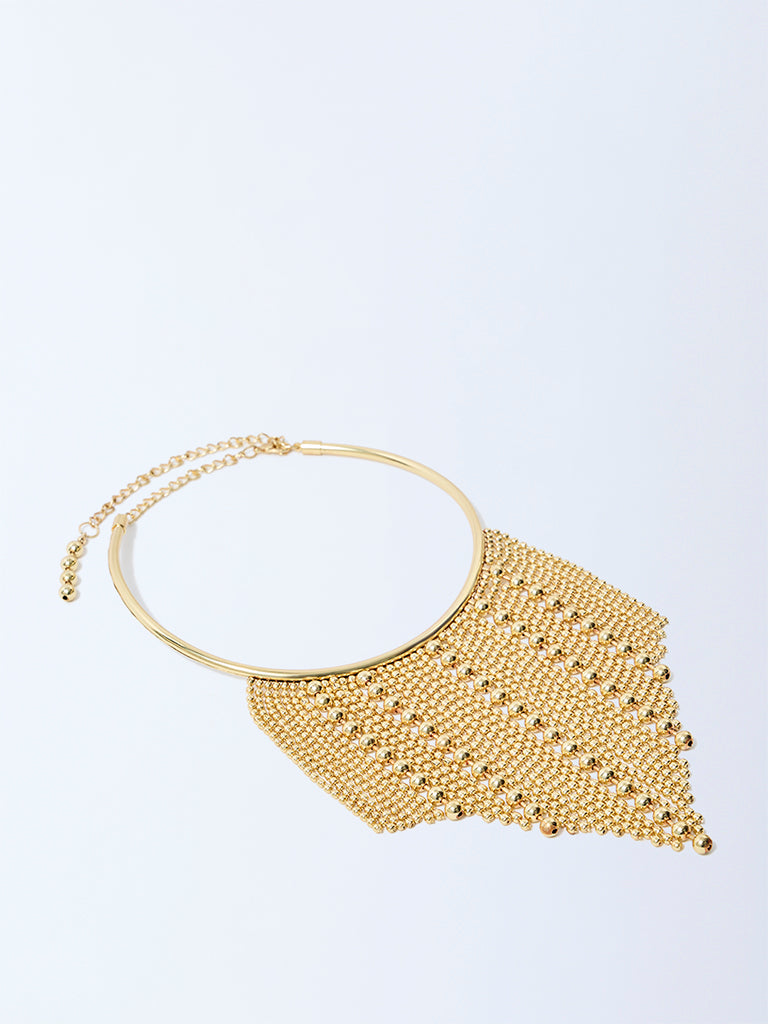 Westside Accessories Gold Beaded Statement Collar Necklace
