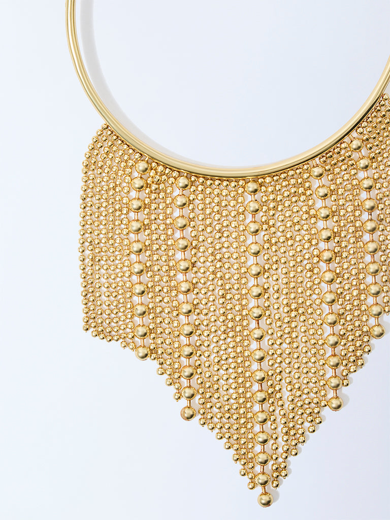 Westside Accessories Gold Beaded Statement Collar Necklace