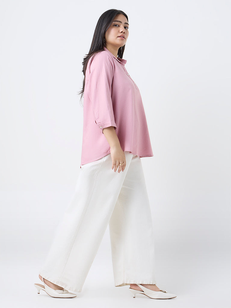 Gia Pink Solid Blouse
