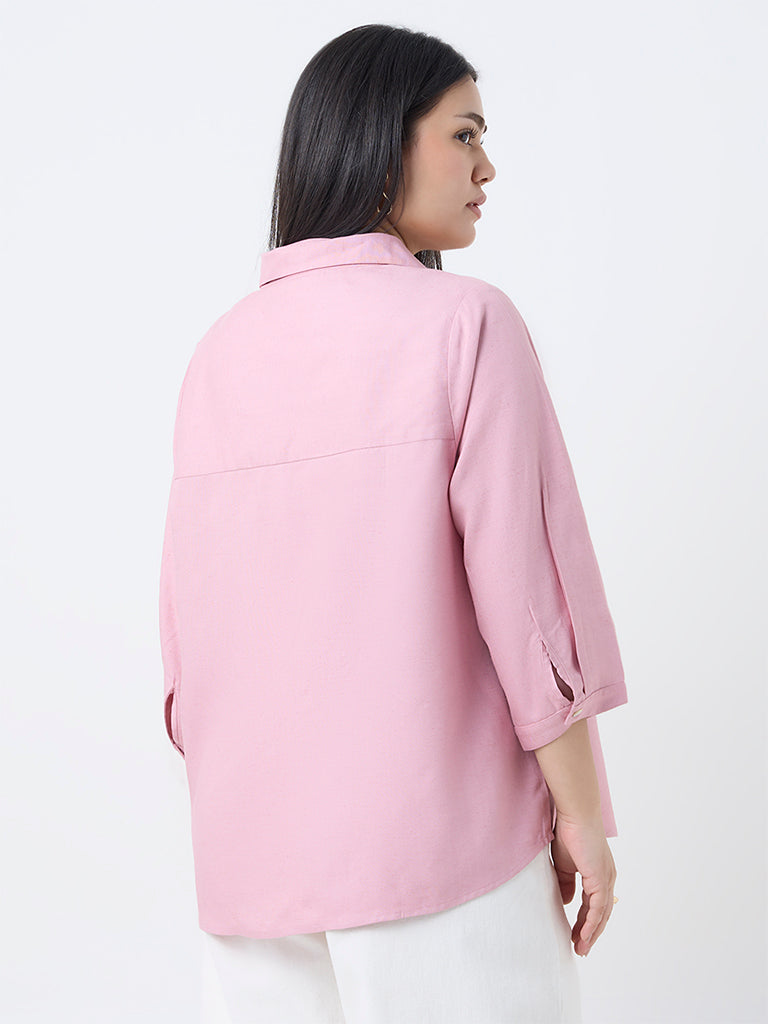Gia Pink Solid Blouse