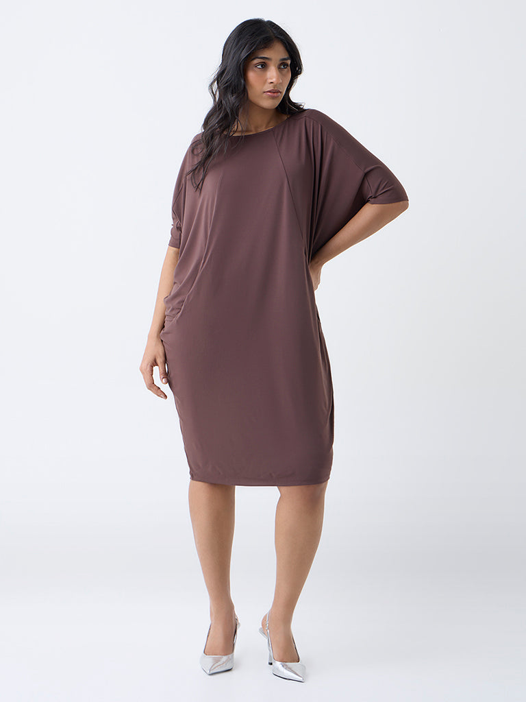 Gia Dark Brown Straight-Fit Dress