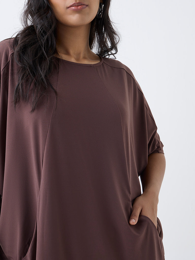 Gia Dark Brown Straight-Fit Dress