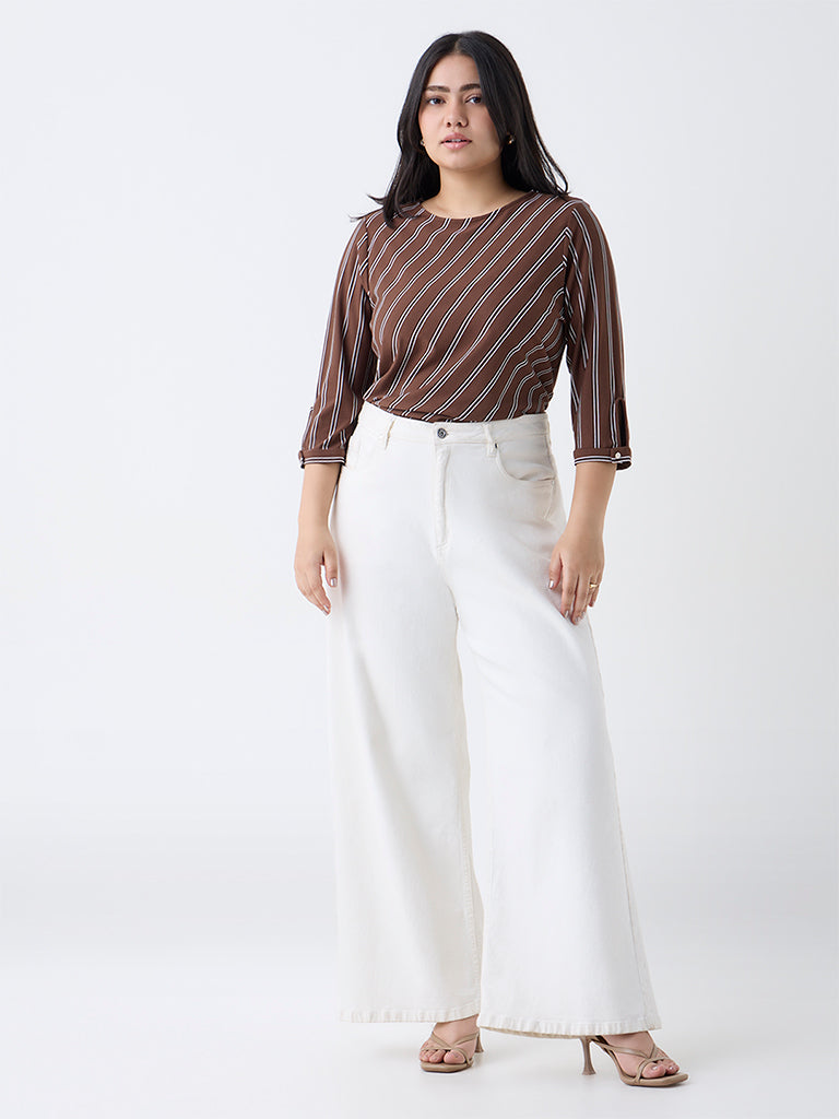 Gia Dark Brown Printed Top