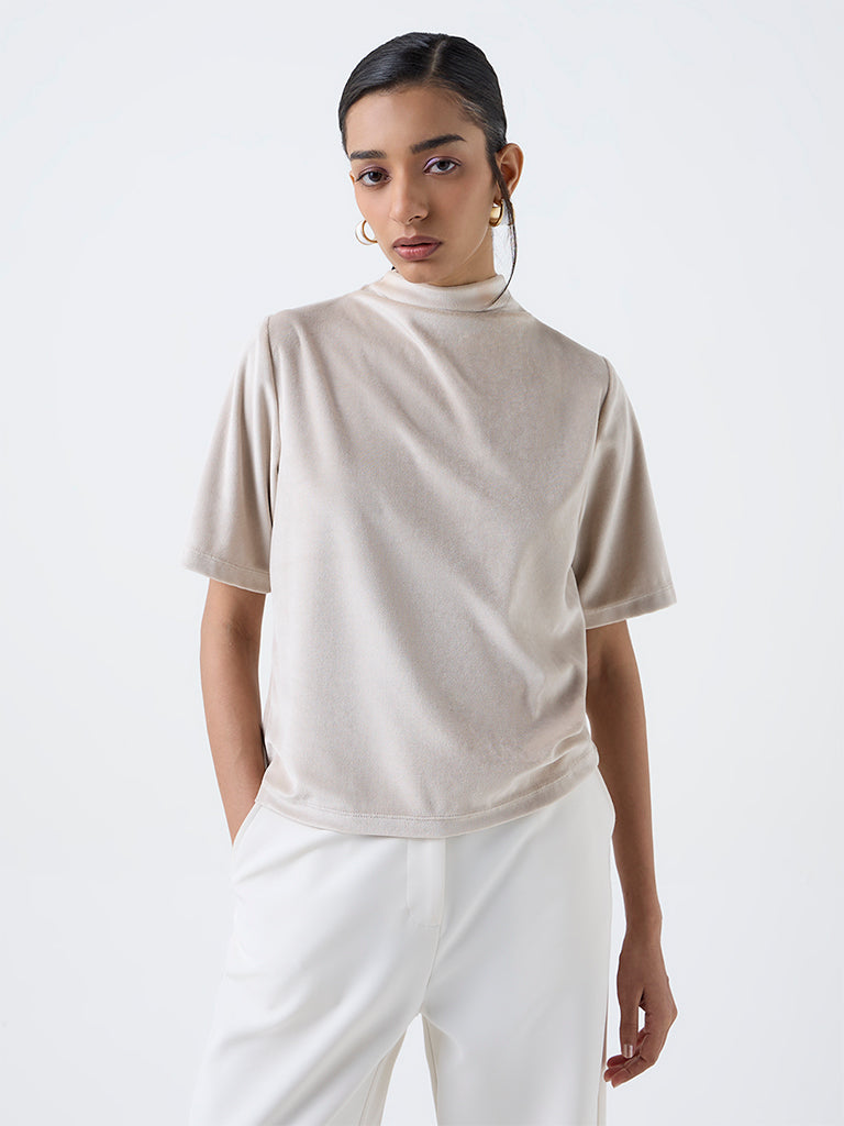 Wardrobe Light Beige Velvet Top