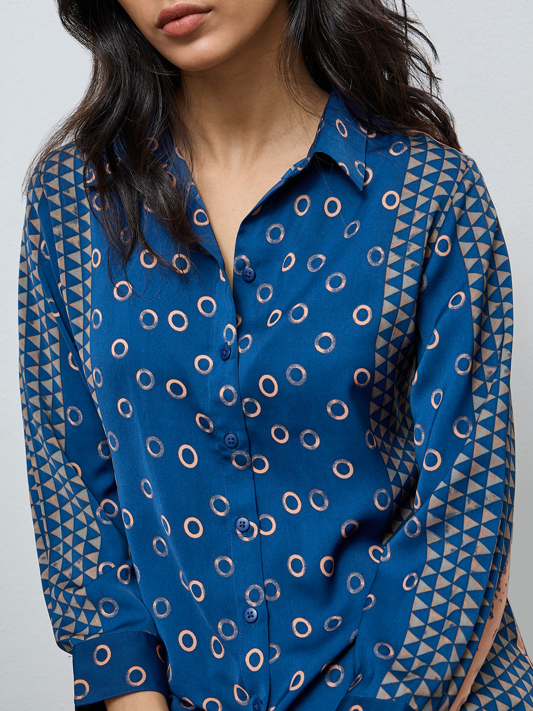 Utsa Black Floral Printed Cotton Tunic