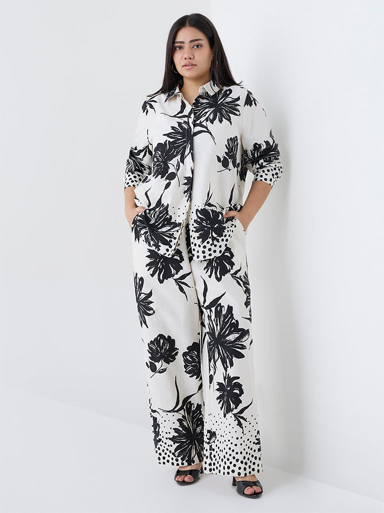 Gia Black Floral Printed Shirt