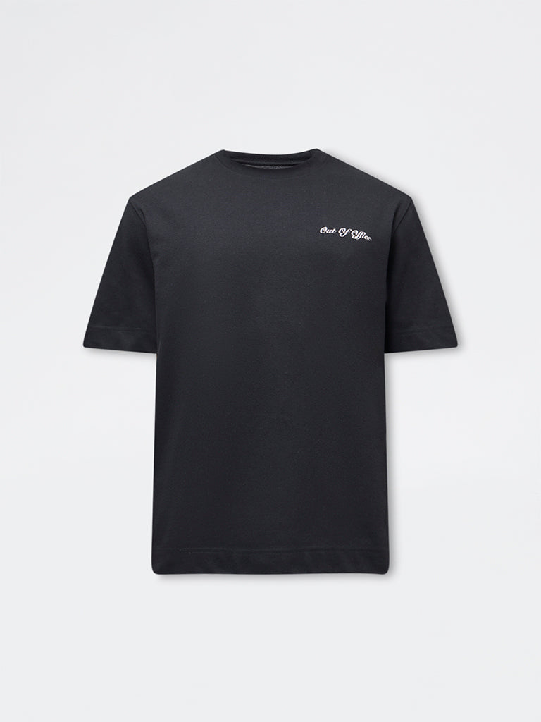 Nuoflexx Black Typographic Relaxed-Fit Cotton-Blend T-Shirt