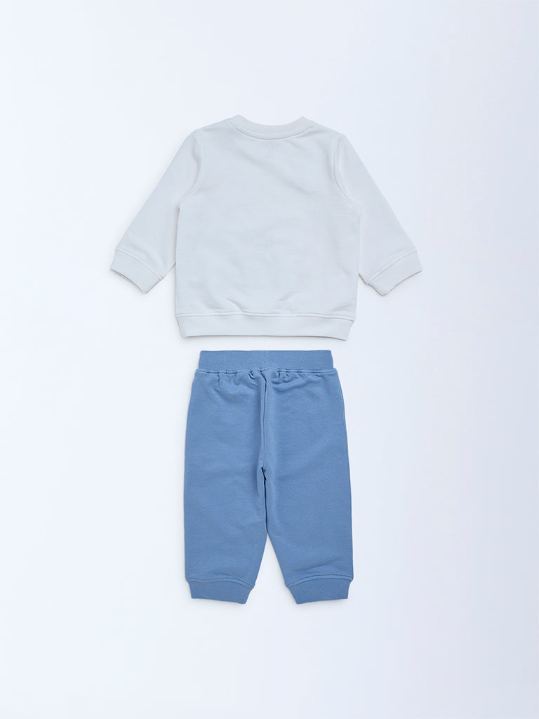 HOP Baby Boys Multicolour Cotton Sweatshirt and Joggers Set