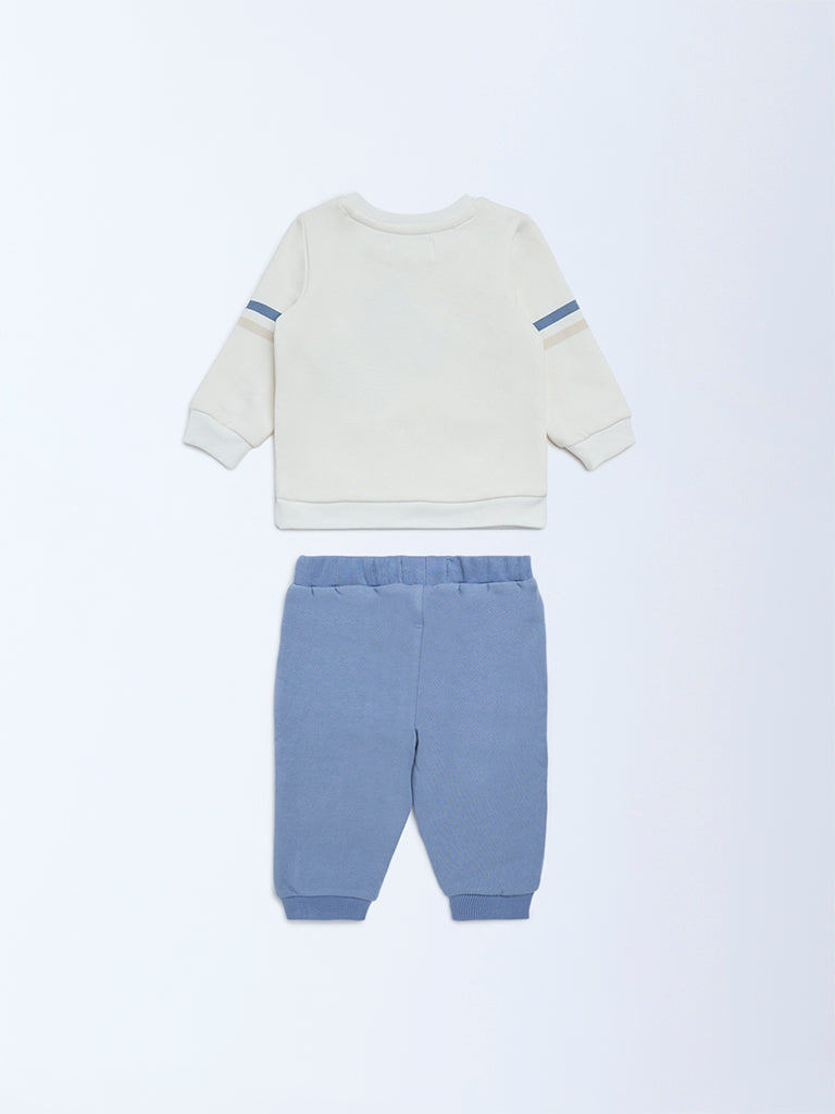 HOP Baby Boys Multicolour Cotton Sweatshirt and Joggers Set