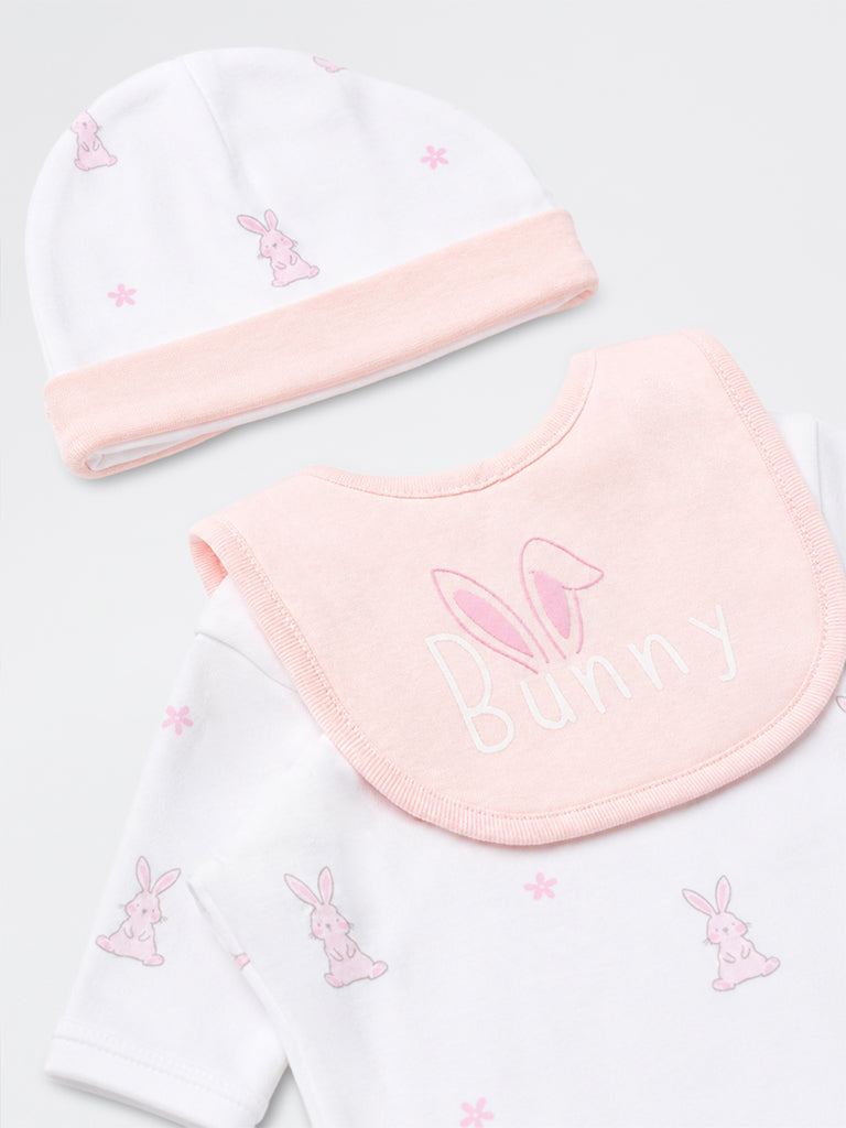 HOP Baby Girls Pink Stripe Printed Cotton Gift Set - Pack of 8