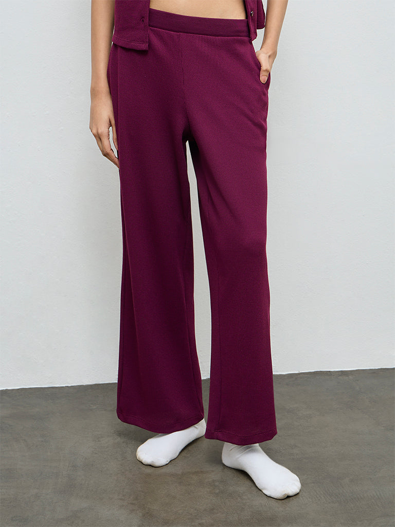 Superstar Plum Textured Pants