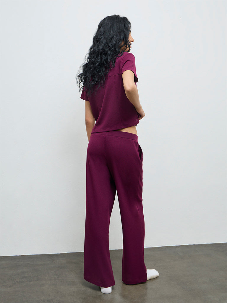 Superstar Plum Textured Pants