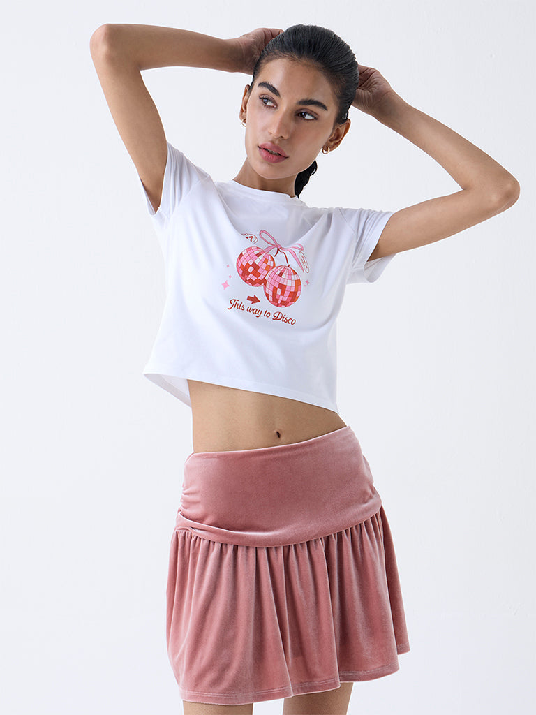 Superstar White Graphic Printed Cotton-Blend T-Shirt