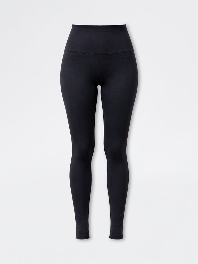 Nuoflexx Black Solid Mid-Rise Yoga Pants